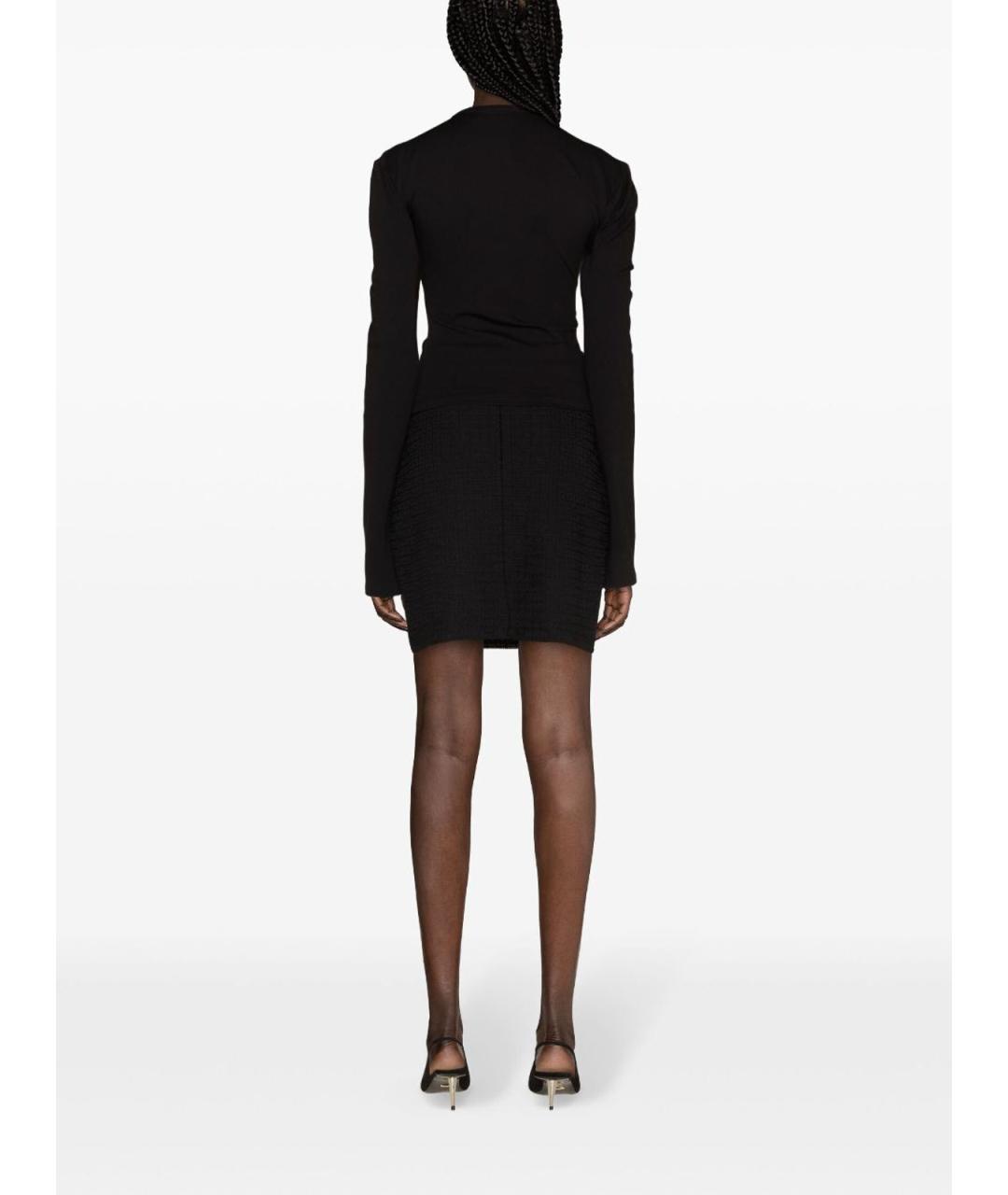 GIVENCHY Черная вискозная юбка мини, фото 4