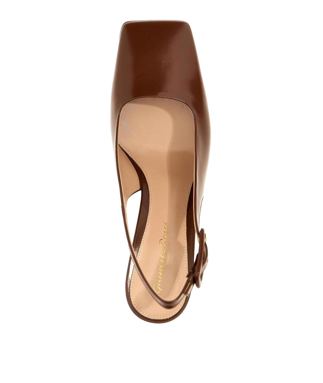 GIANVITO ROSSI Коричневые кожаные туфли, фото 4