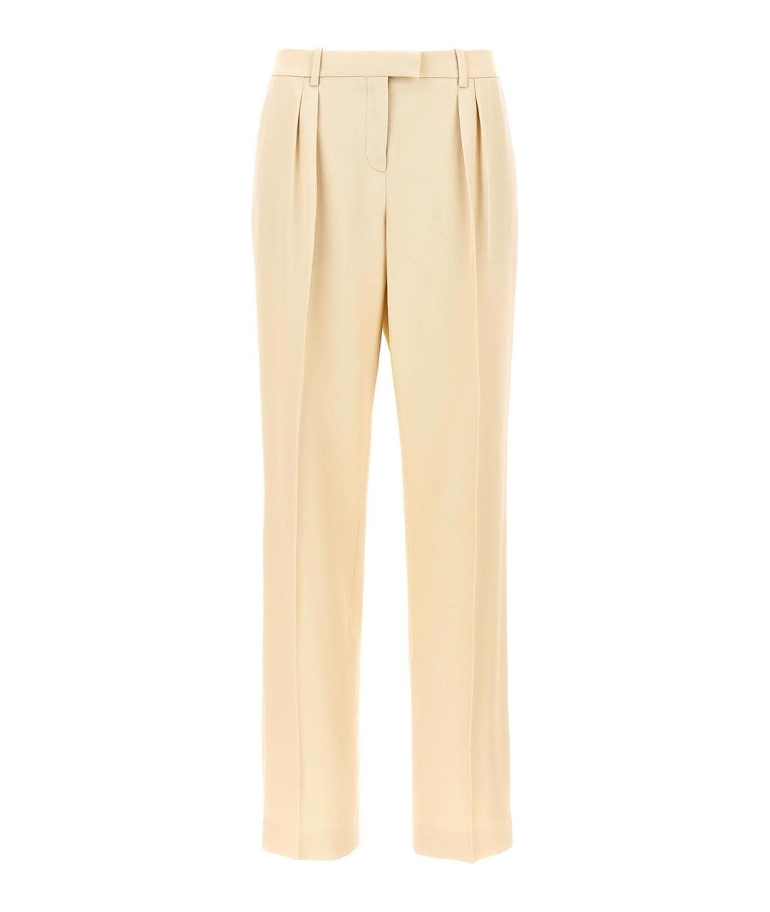 TOM FORD Бежевые шерстяные прямые брюки, фото 1