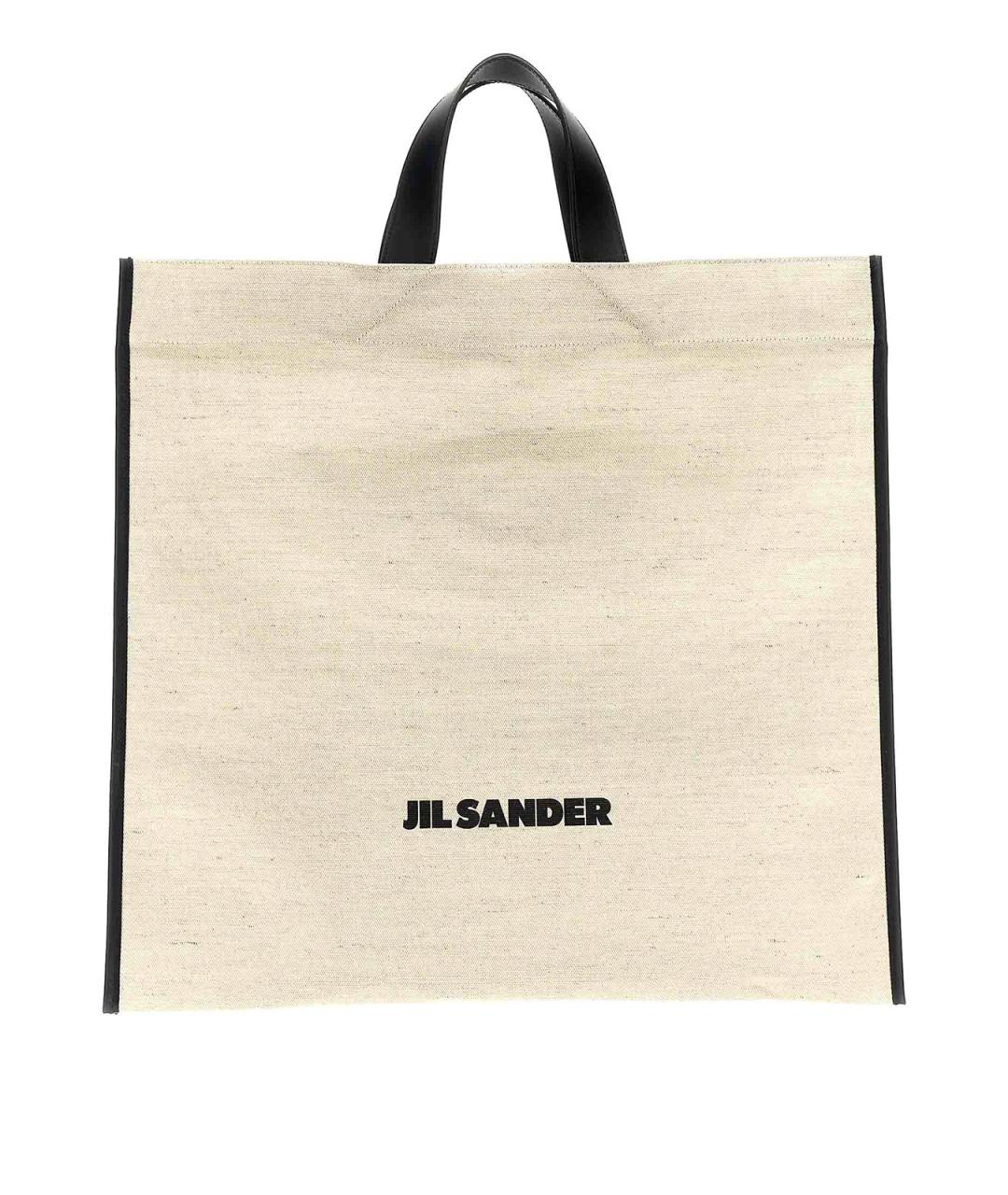 JIL SANDER Белая тканевая сумка тоут, фото 1