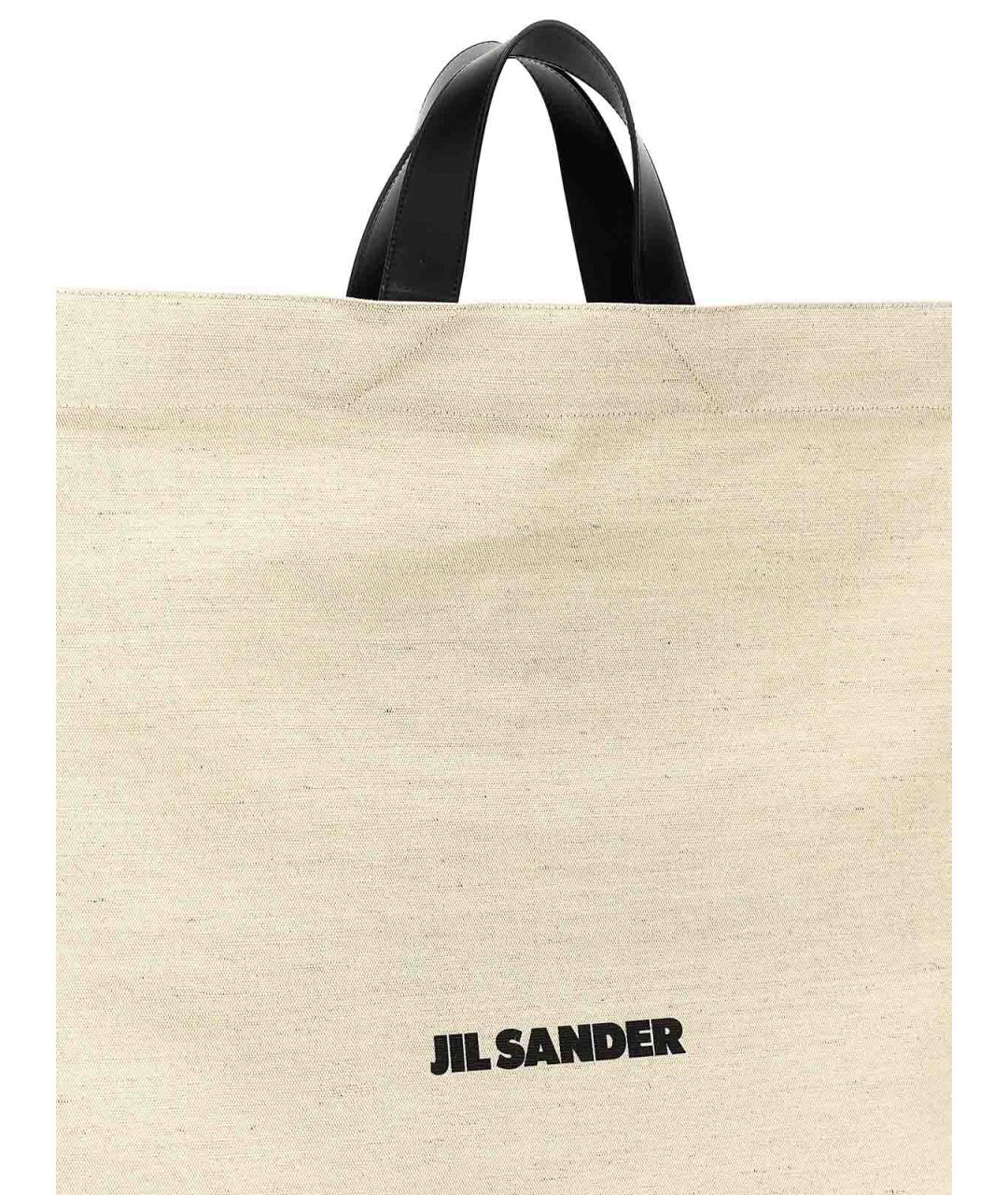JIL SANDER Белая тканевая сумка тоут, фото 3