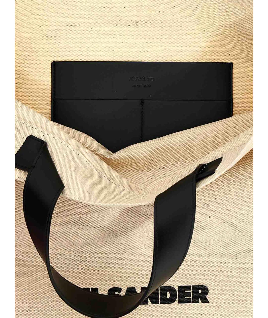 JIL SANDER Белая тканевая сумка тоут, фото 4