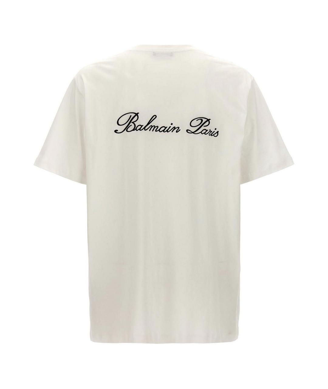BALMAIN Белая хлопковая футболка, фото 2