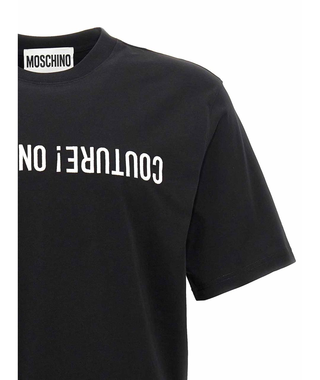 MOSCHINO Черная хлопковая футболка, фото 3