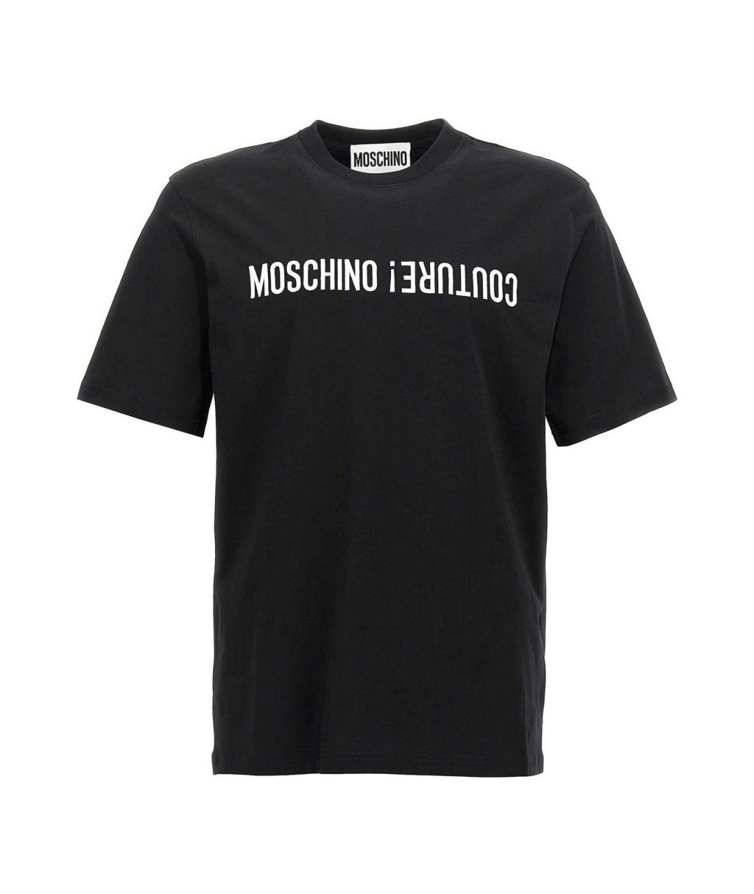 MOSCHINO Черная хлопковая футболка, фото 1