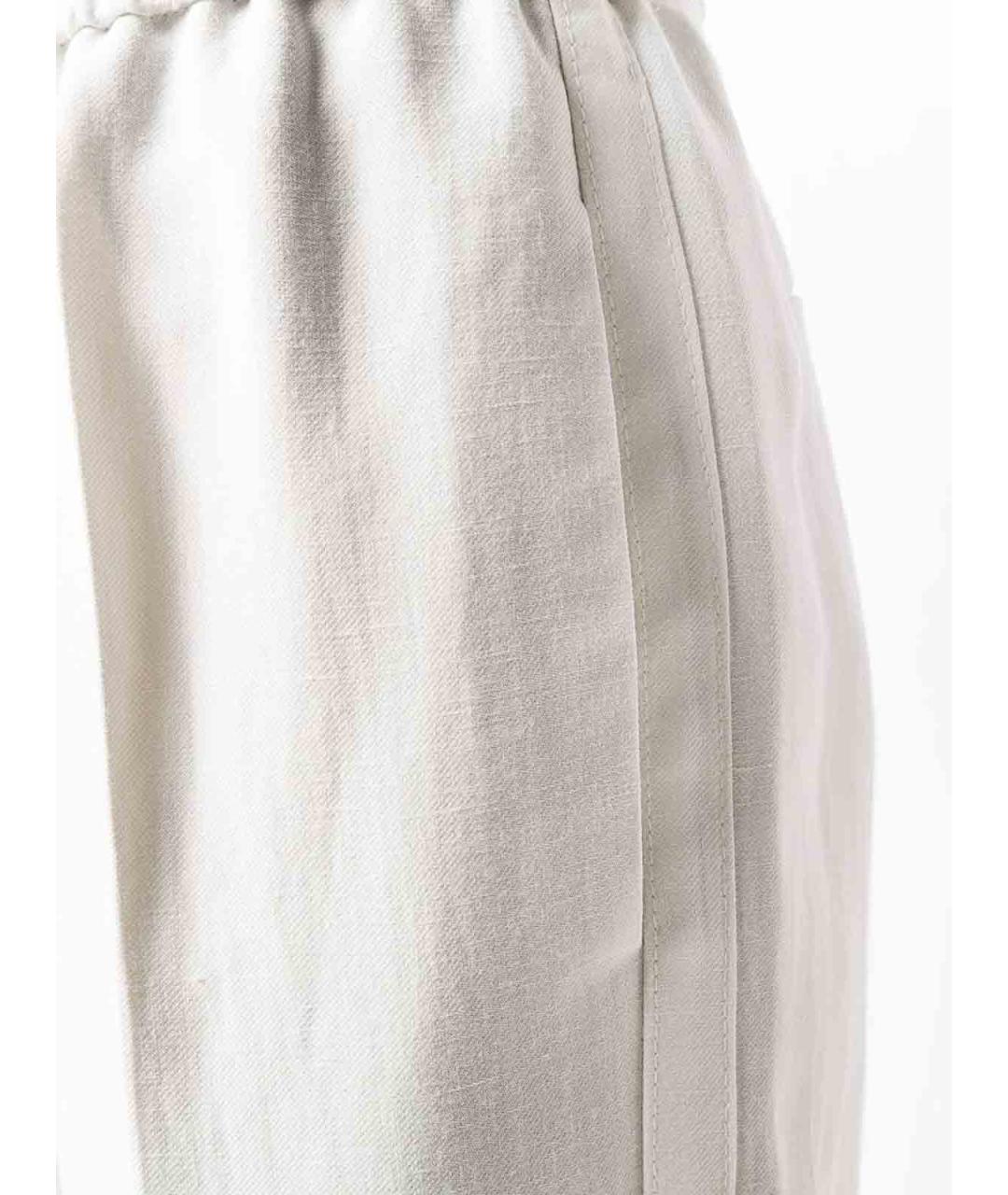 BRUNELLO CUCINELLI Белые льняные брюки узкие, фото 5