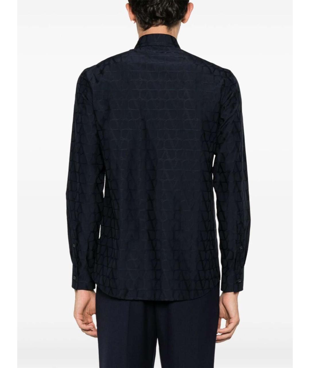 VALENTINO Темно-синяя хлопковая кэжуал рубашка, фото 4