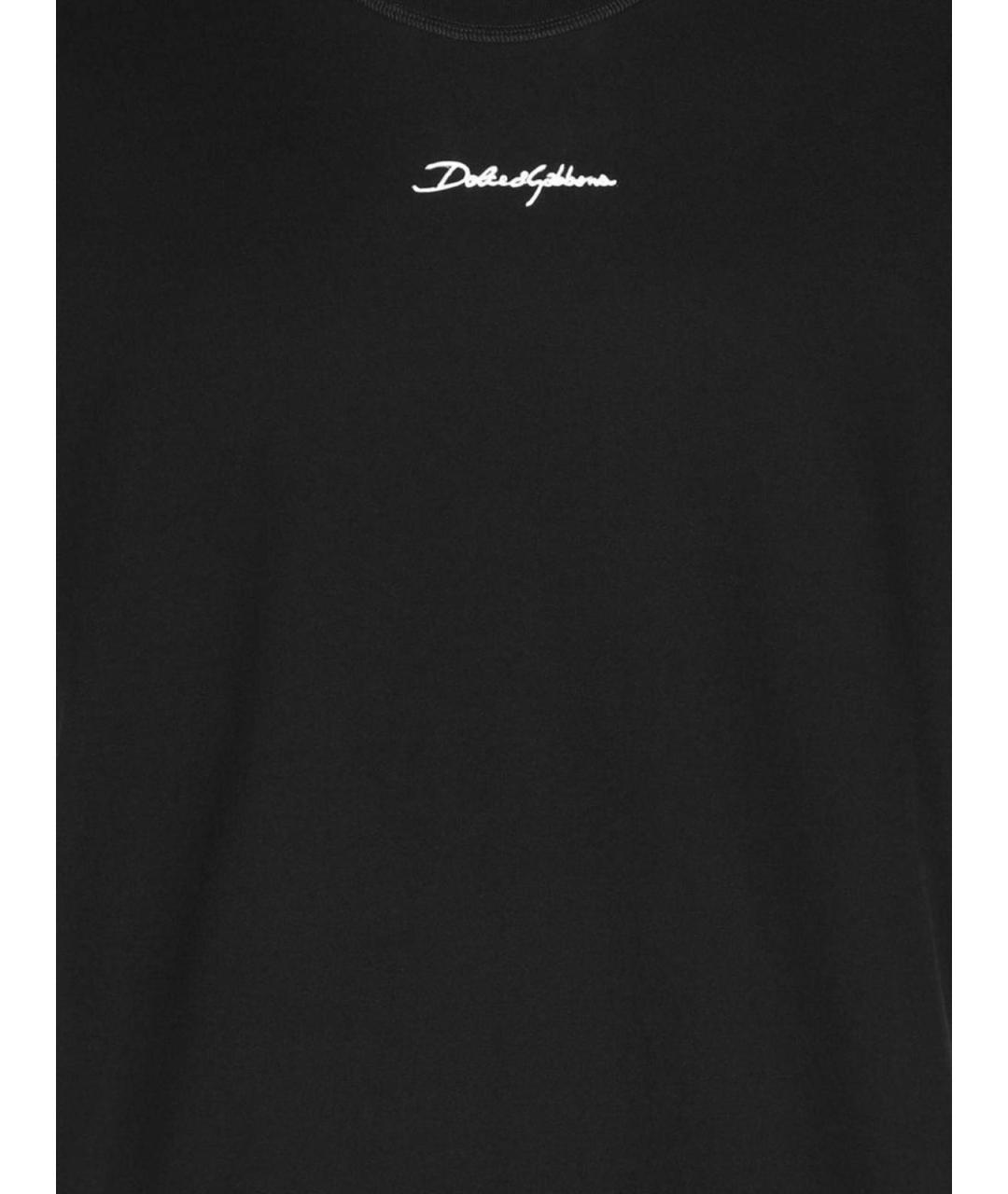 DOLCE&GABBANA Черная хлопковая футболка, фото 2