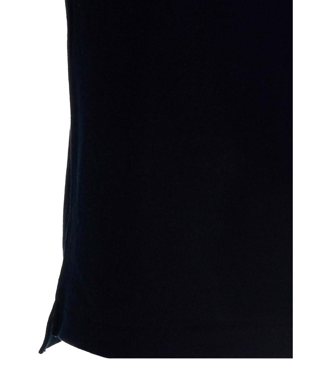 COMME DES GARÇONS PLAY Темно-синее хлопковое поло с коротким рукавом, фото 4