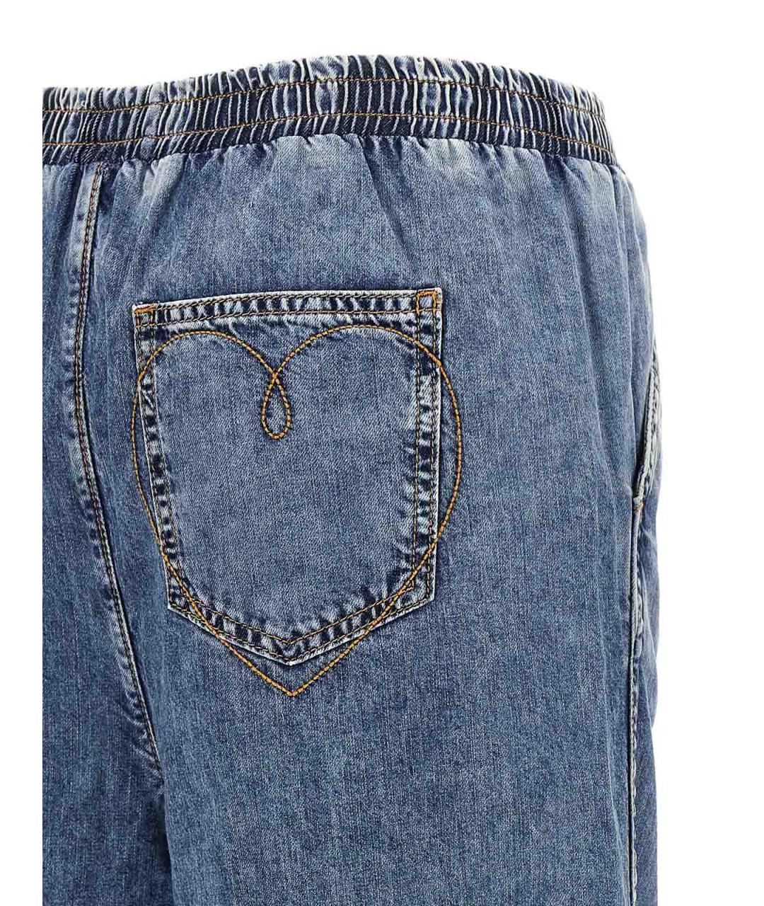MOSCHINO JEANS Голубые хлопковые джинсы клеш, фото 4