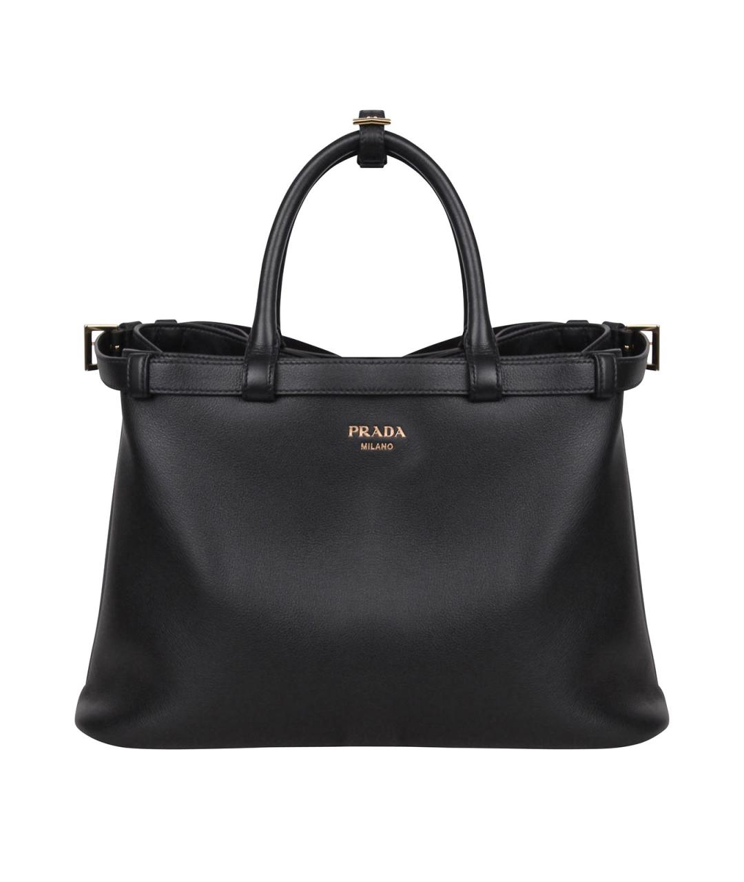 PRADA Черная кожаная сумка тоут, фото 1