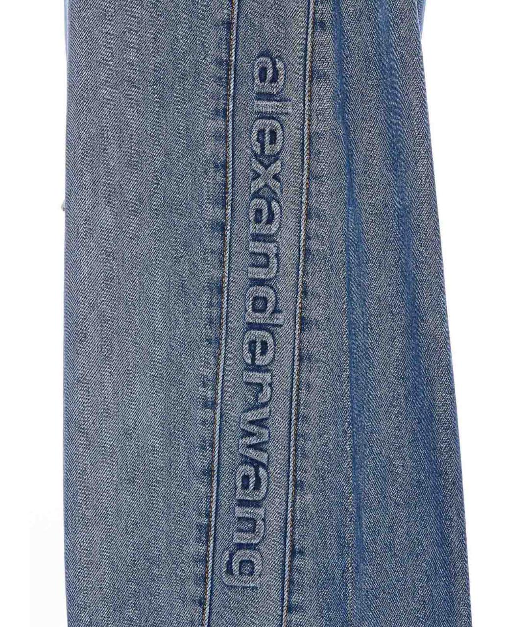 ALEXANDER WANG Синие хлопковые прямые джинсы, фото 4
