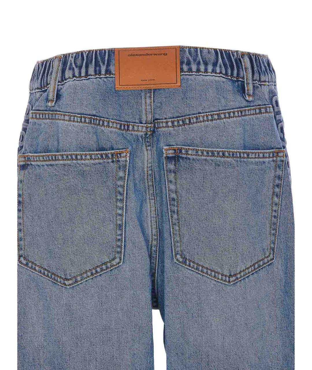 ALEXANDER WANG Синие хлопковые прямые джинсы, фото 3