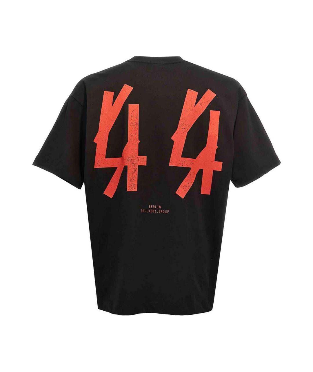 44 LABEL Черная хлопковая футболка, фото 2