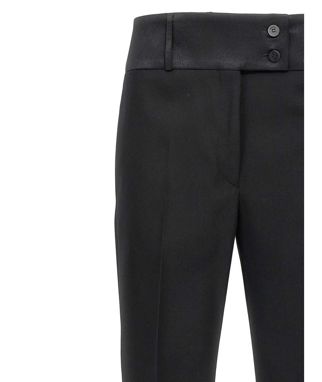 FERRAGAMO Черные шерстяные прямые брюки, фото 3