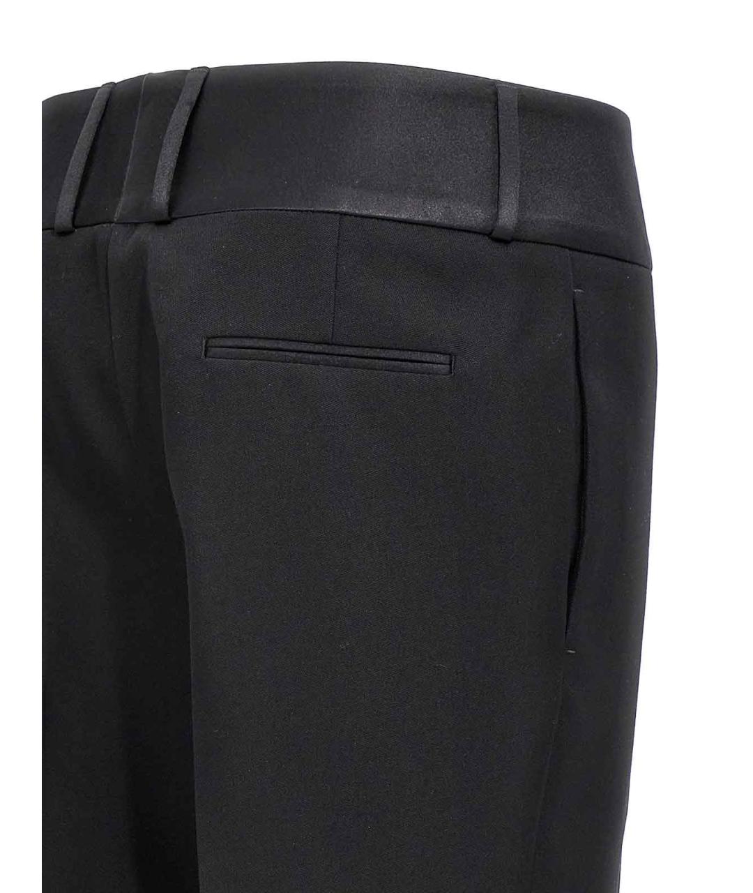 FERRAGAMO Черные шерстяные прямые брюки, фото 4