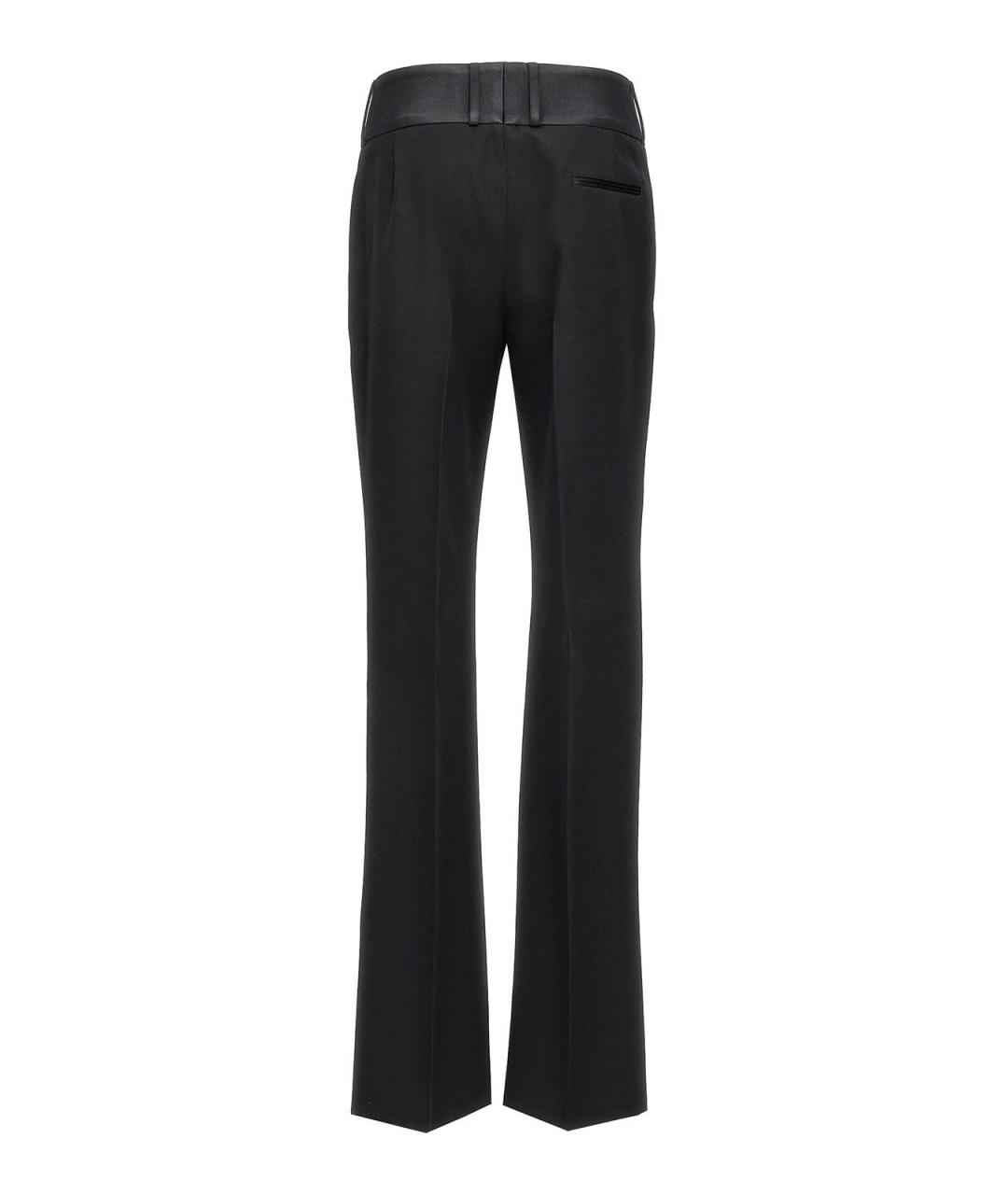 FERRAGAMO Черные шерстяные прямые брюки, фото 2