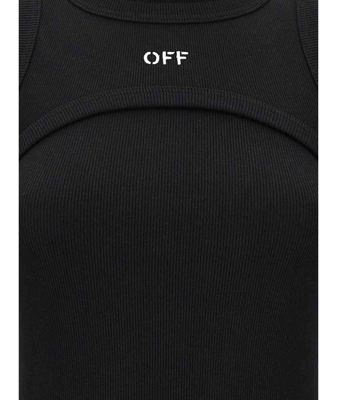 OFF-WHITE Черное хлопковое платье, фото 4