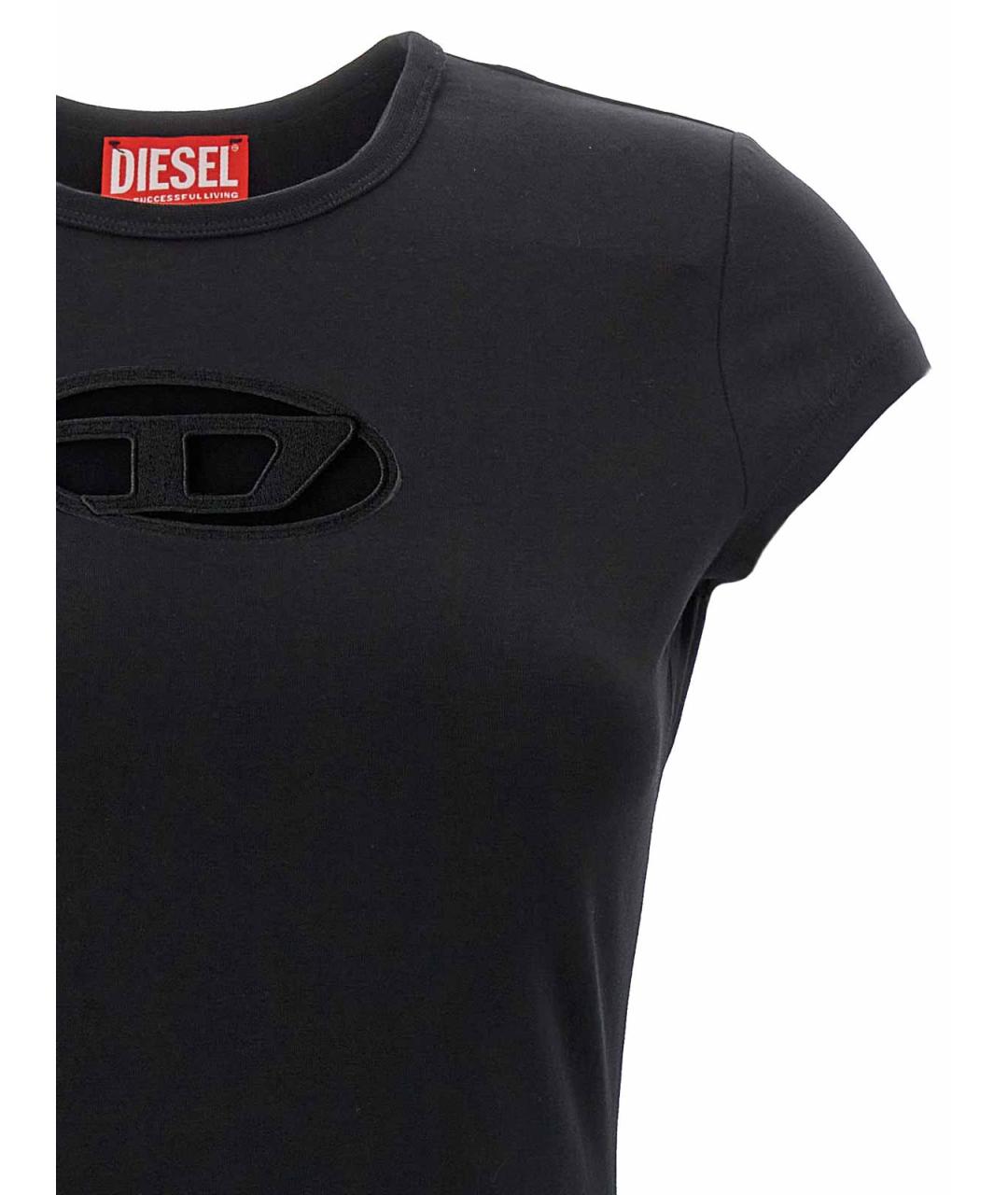 DIESEL Черное хлопковое повседневное платье, фото 3