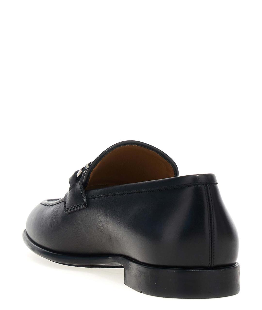 FERRAGAMO Черные кожаные лоферы, фото 3