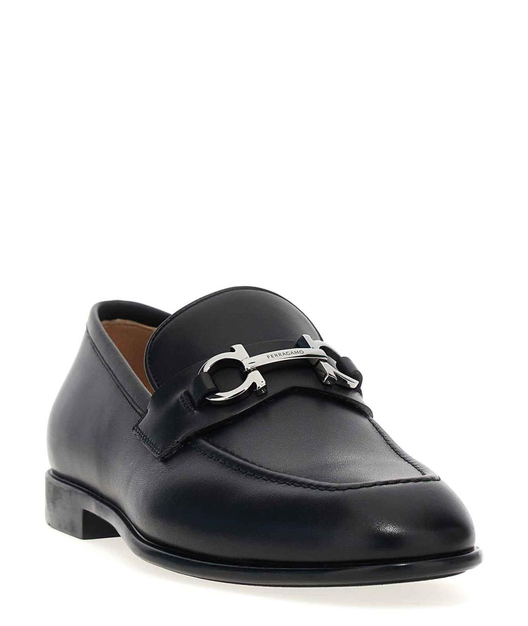 FERRAGAMO Черные кожаные лоферы, фото 2