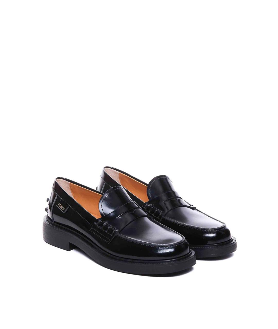 TOD'S Черные кожаные лоферы, фото 4