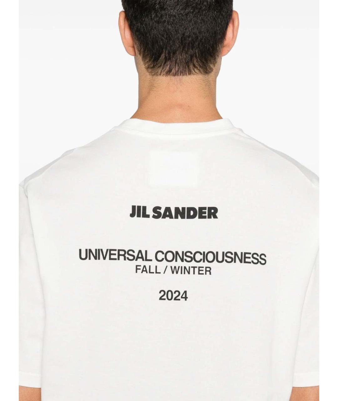 JIL SANDER Белая хлопковая футболка, фото 4