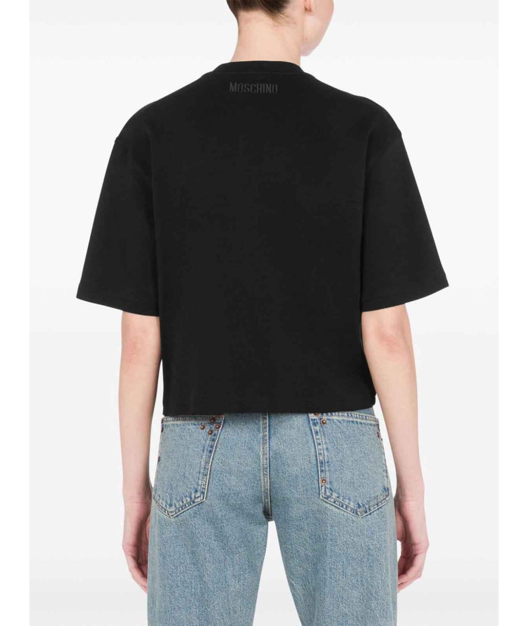 MOSCHINO Черная хлопковая футболка, фото 2