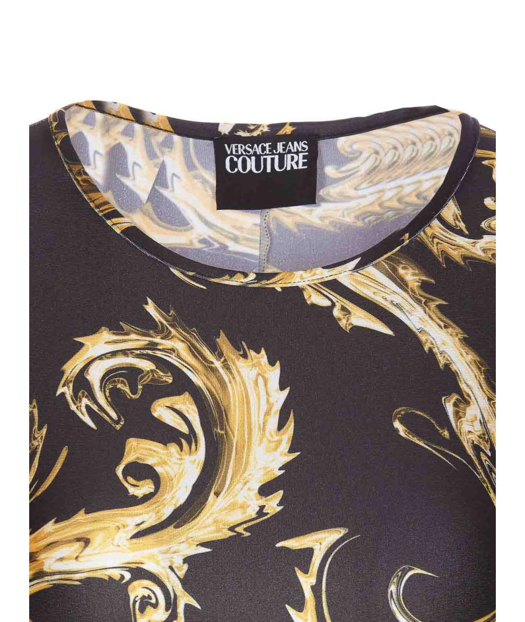 VERSACE JEANS COUTURE Черная хлопковая майка, фото 4