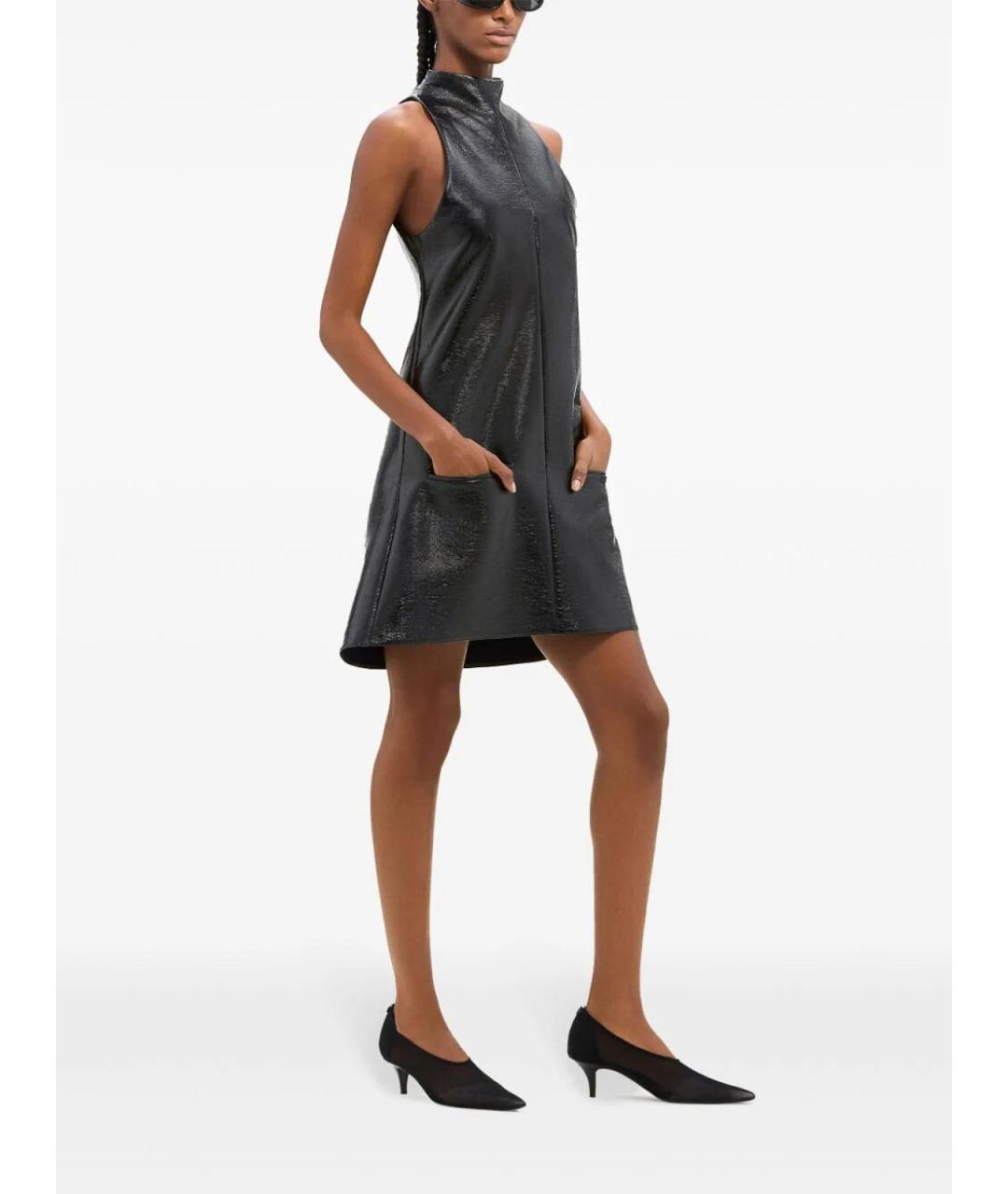 COURREGES Черное хлопковое повседневное платье, фото 2