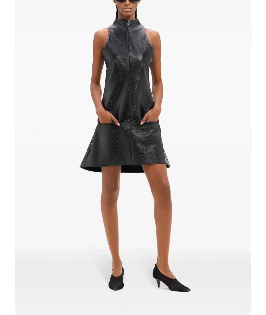 COURREGES Черное хлопковое повседневное платье, фото 3