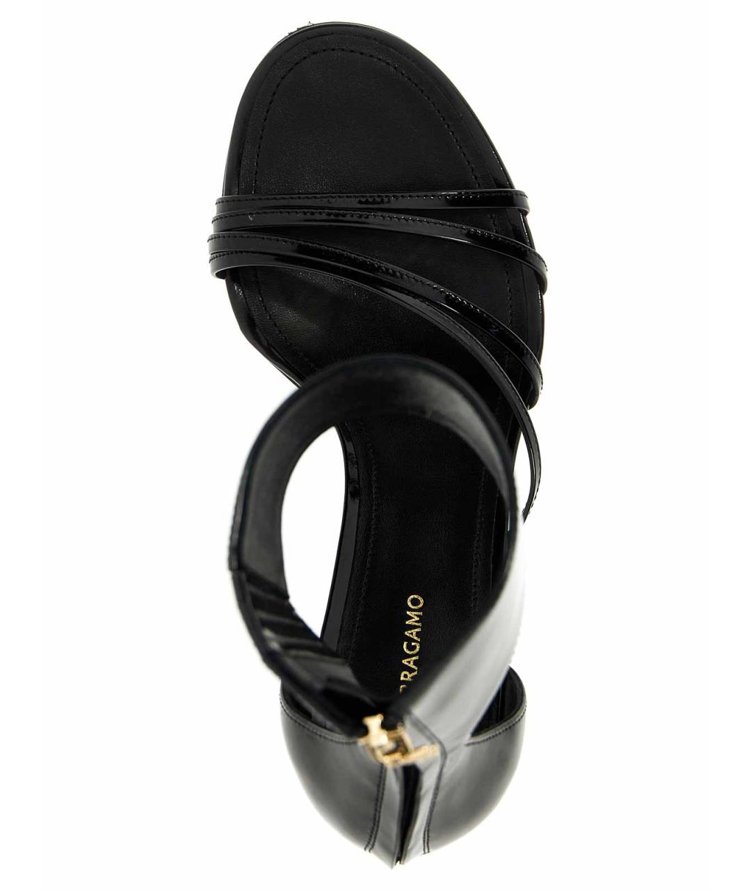FERRAGAMO Черные кожаные сандалии, фото 4