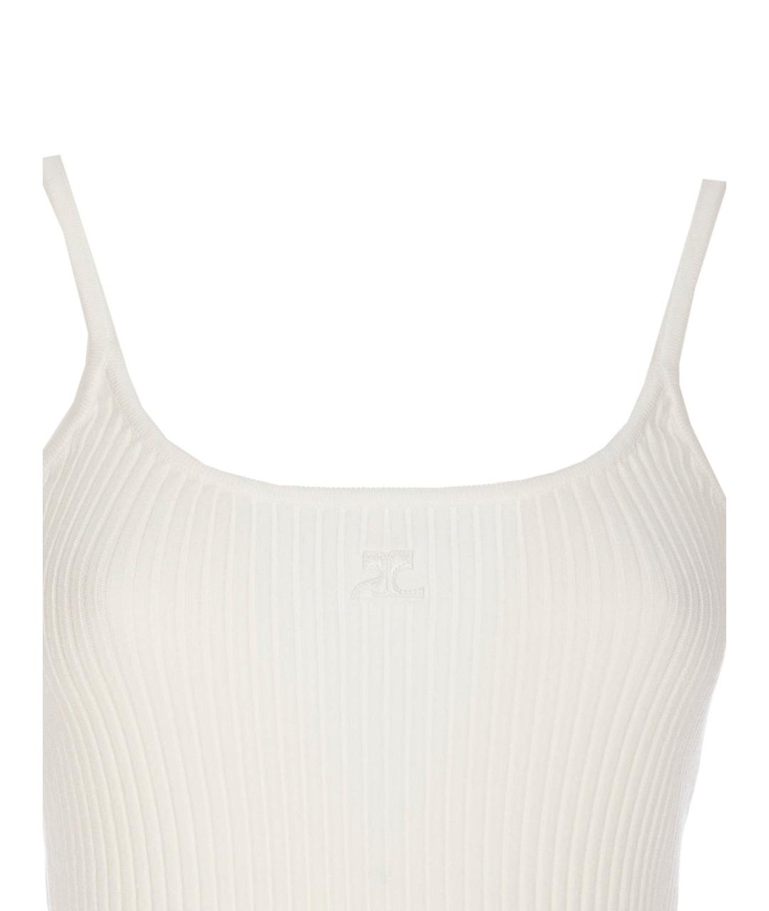 COURREGES Белая вискозная майка, фото 4