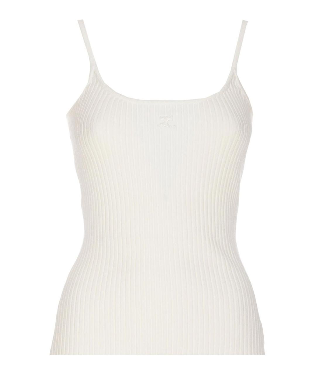COURREGES Белая вискозная майка, фото 1