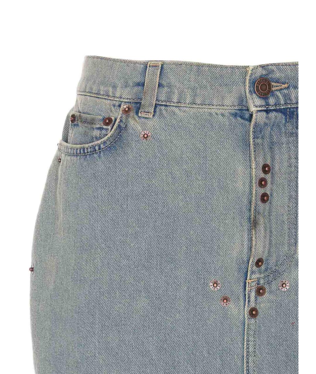 MOSCHINO Синяя хлопковая юбка миди, фото 4