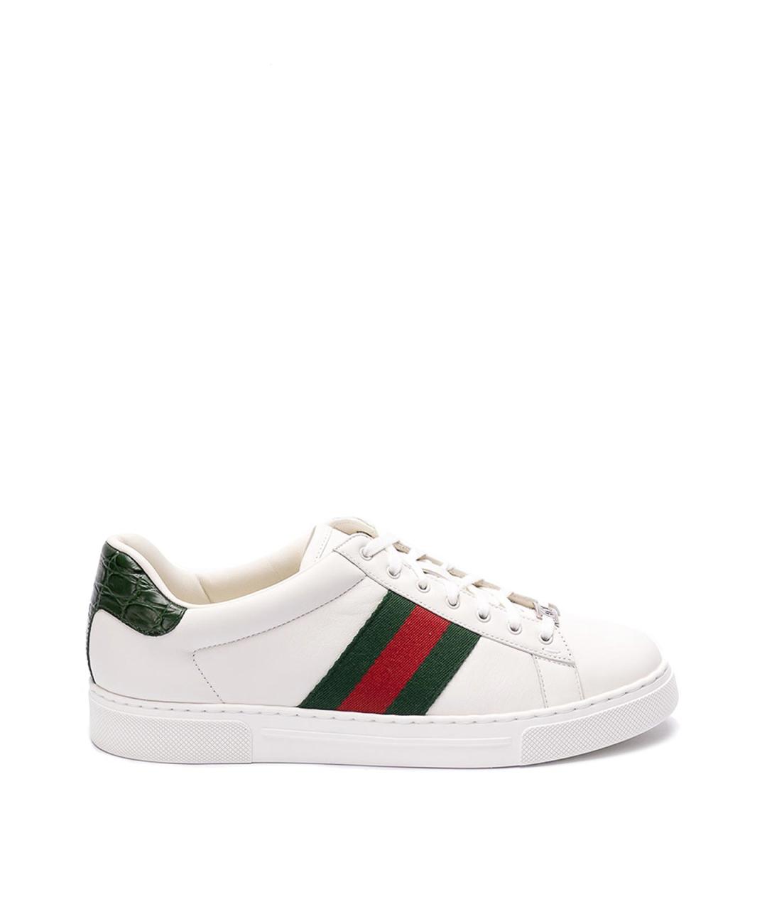 GUCCI Белые кожаные низкие кроссовки / кеды, фото 1