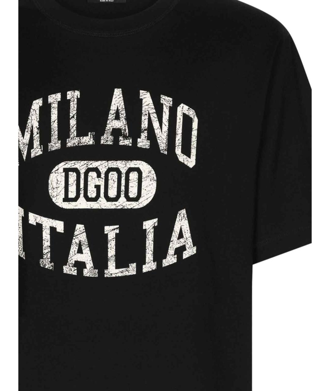 DOLCE&GABBANA Черная хлопковая футболка, фото 2