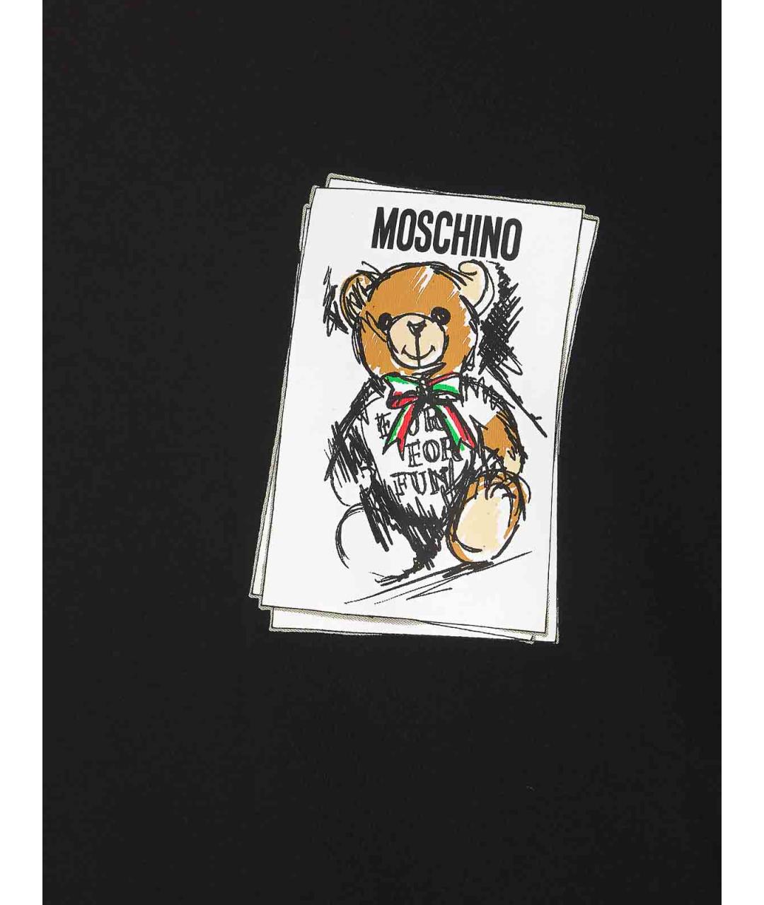 MOSCHINO Черная хлопковая футболка, фото 3