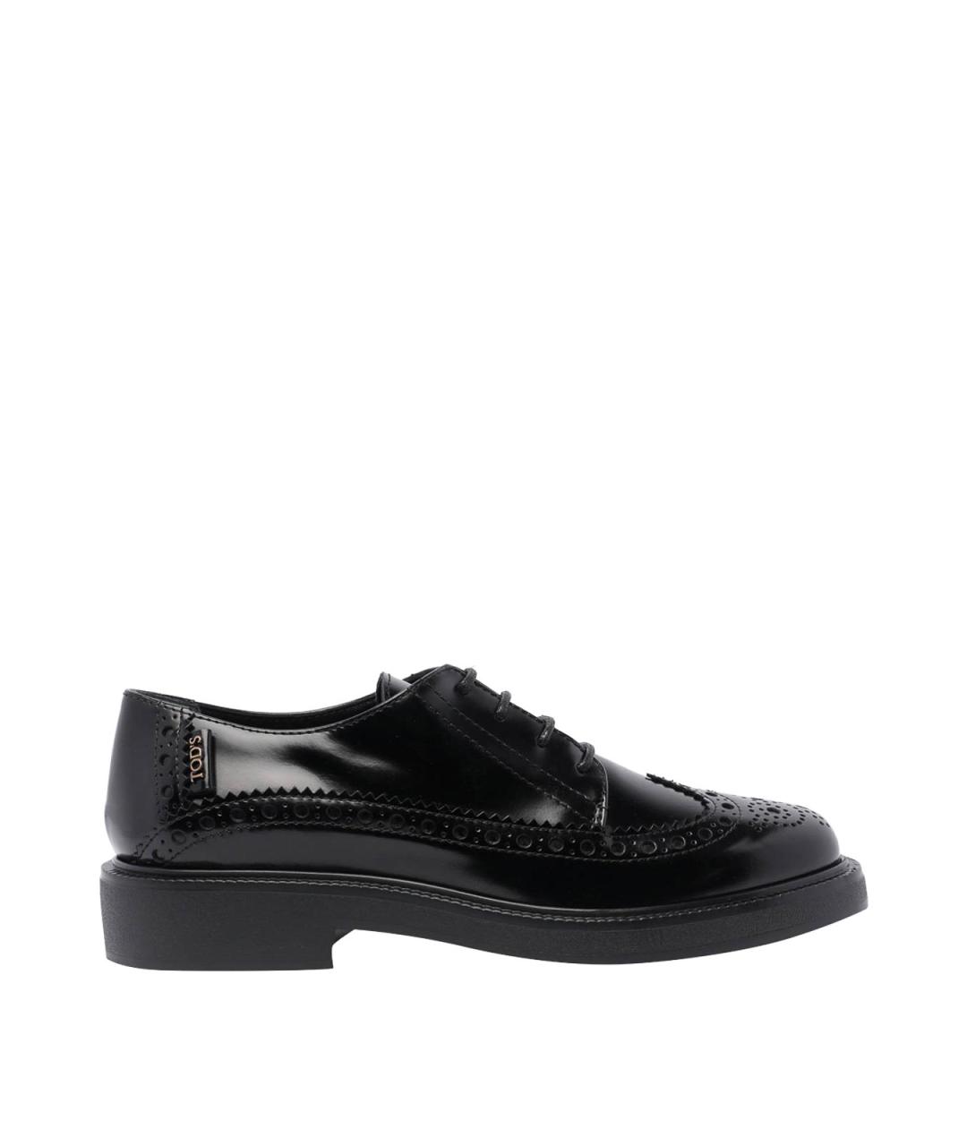 TOD'S Черные кожаные брогги и оксфорды, фото 1