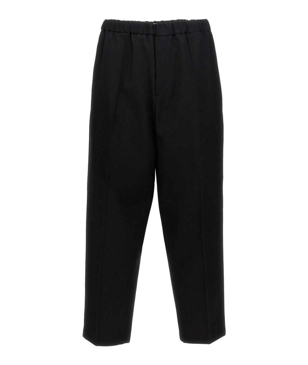 JIL SANDER Черные шерстяные повседневные брюки, фото 1