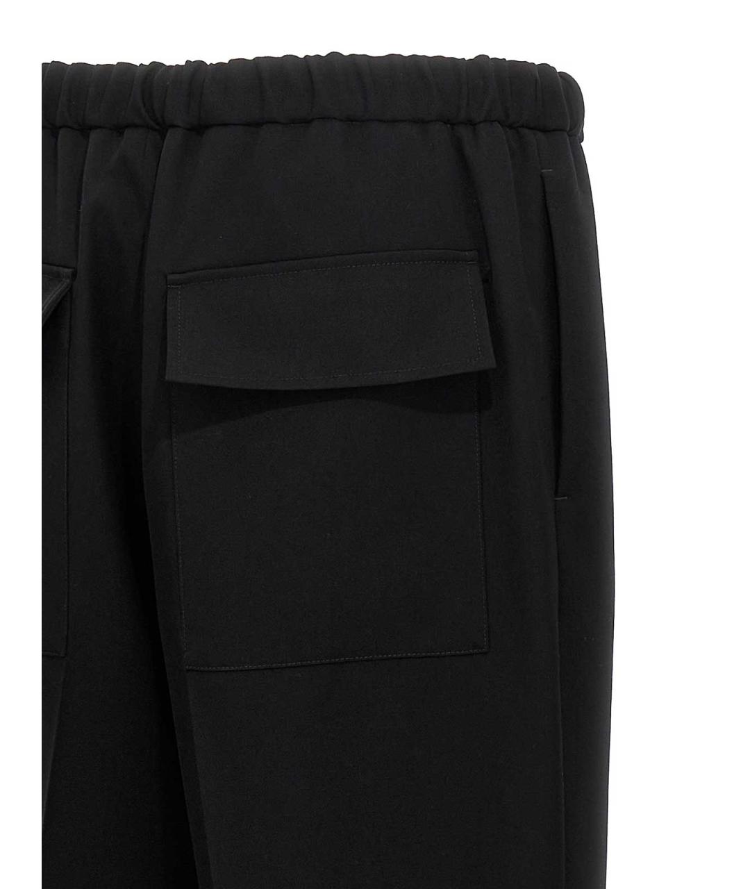 JIL SANDER Черные шерстяные повседневные брюки, фото 4