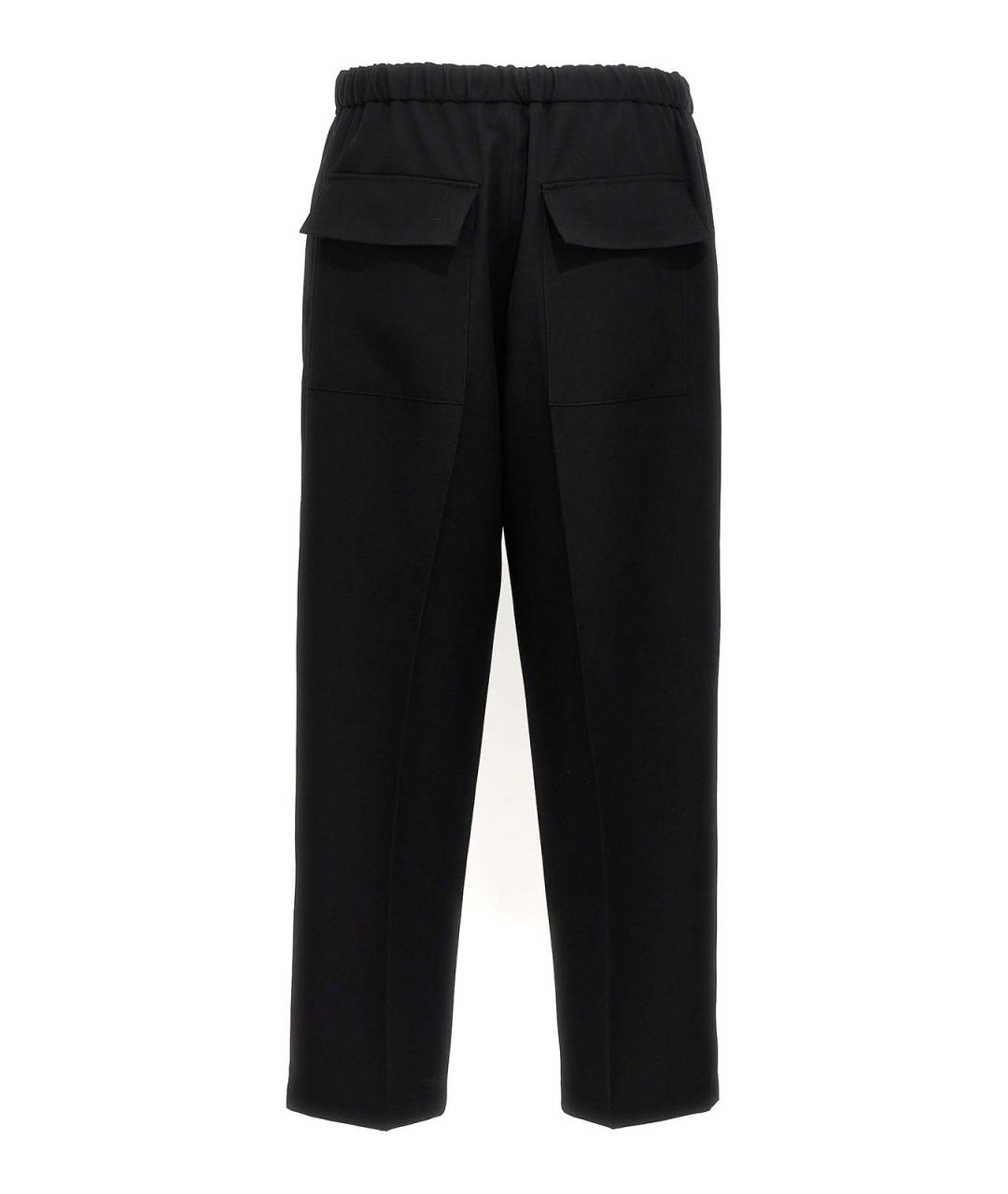 JIL SANDER Черные шерстяные повседневные брюки, фото 2