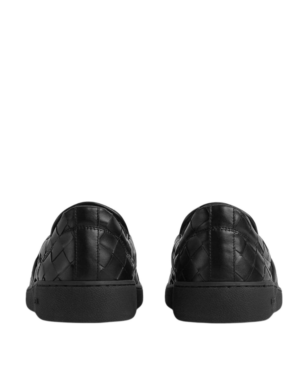 BOTTEGA VENETA Черные кожаные низкие кроссовки / кеды, фото 3