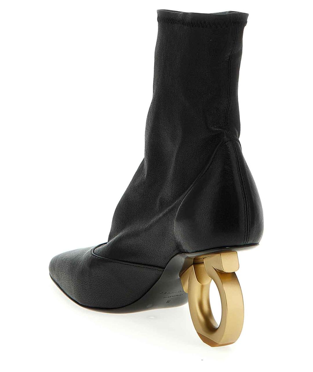 FERRAGAMO Черные кожаные ботильоны, фото 2