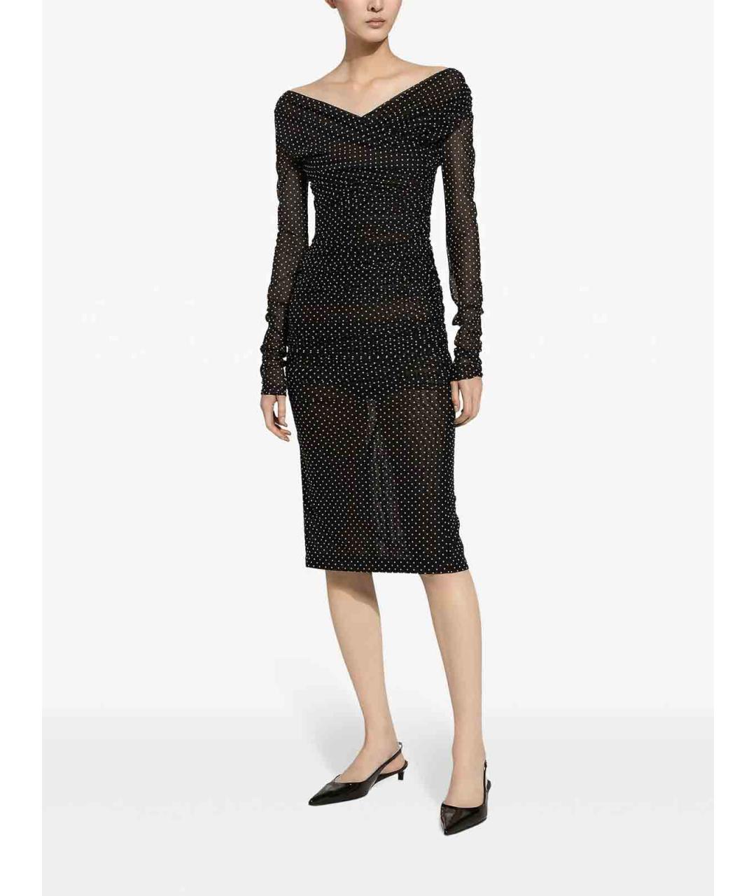 DOLCE&GABBANA Черное полиамидовое повседневное платье, фото 2