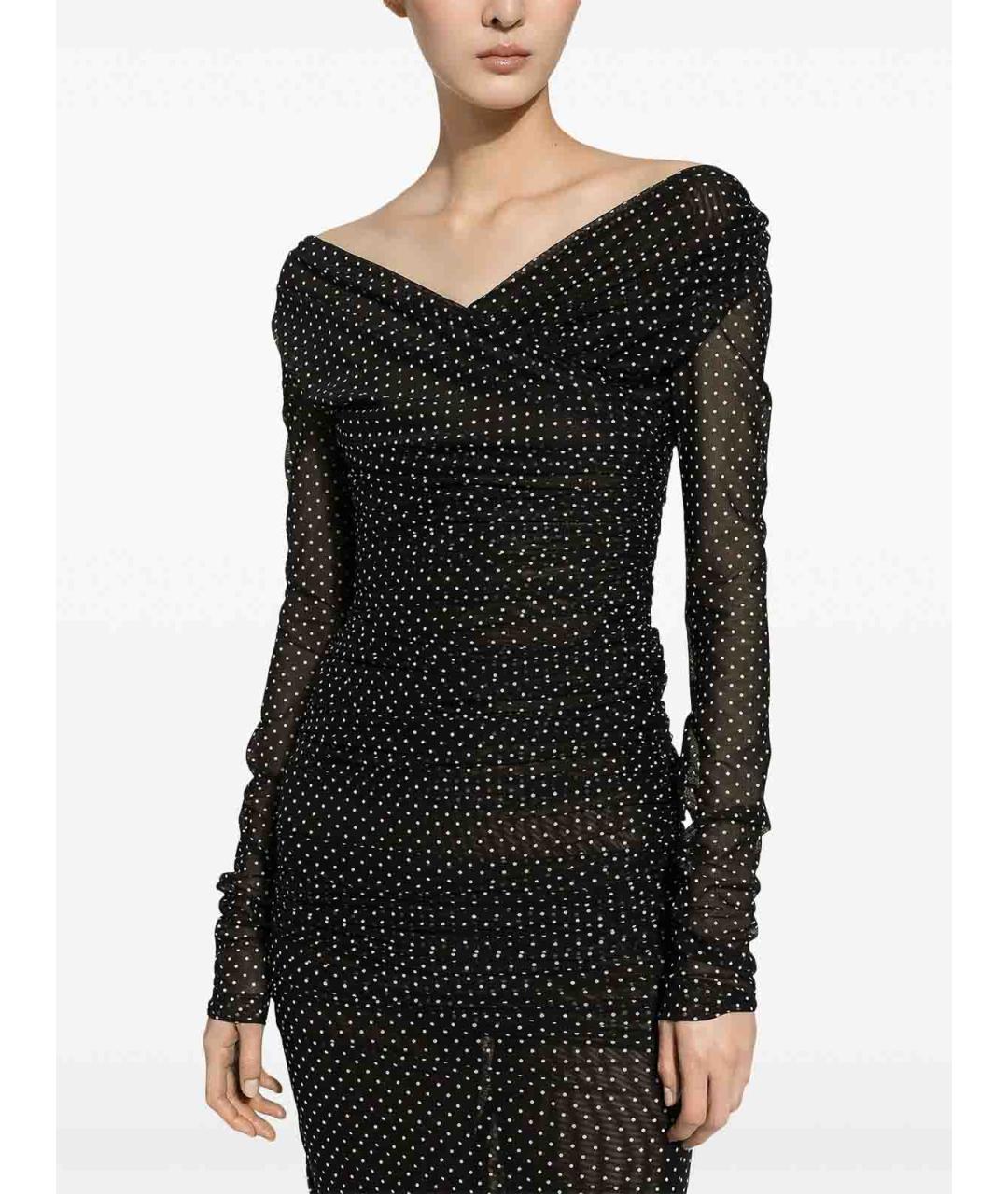 DOLCE&GABBANA Черное полиамидовое повседневное платье, фото 4