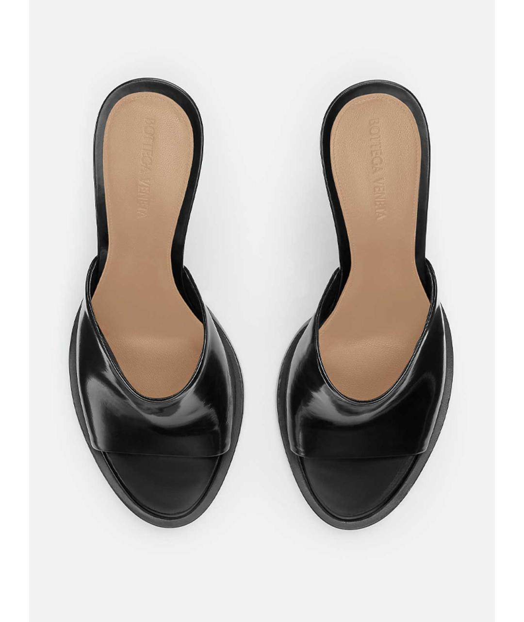 BOTTEGA VENETA Черные мюли из лакированной кожи, фото 4