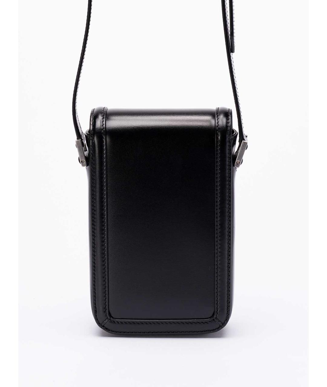 SAINT LAURENT Черная кожаная сумка на плечо, фото 2