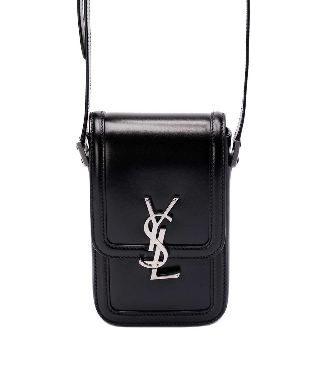 SAINT LAURENT Черная кожаная сумка на плечо, фото 1