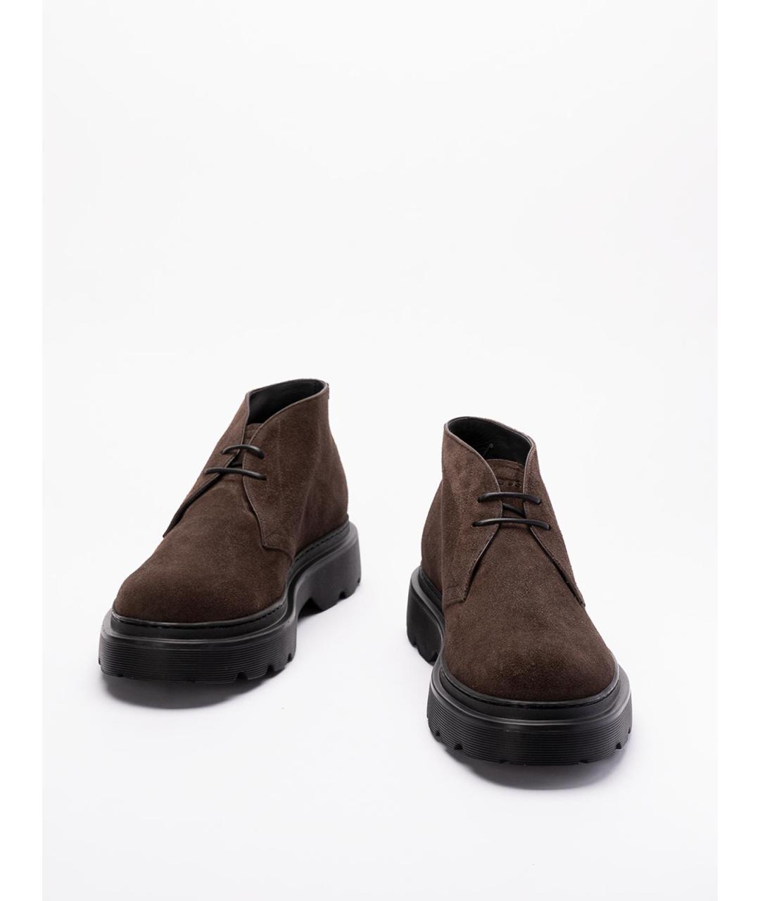 TOD'S Коричневые замшевые низкие ботинки, фото 2
